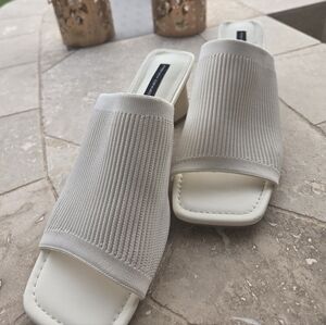 French Connection Cream Mules